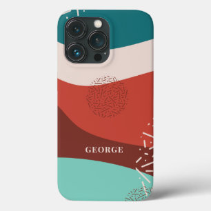 Funda Para iPhone 13 Pro Monograma de nombre de cumpleaños de papá retro pe
