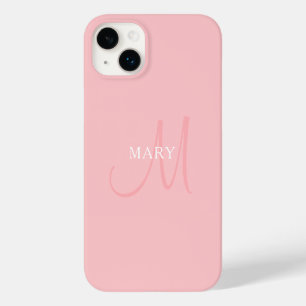Funda Para iPhone 14 Plus De Case-Mate Monograma de nombre elegante Rosa claro