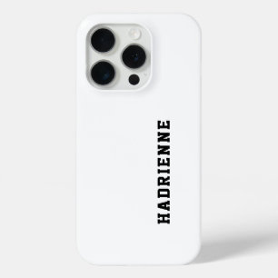 Funda Para iPhone 15 Pro Monograma de nombre en negro y blanco moderno