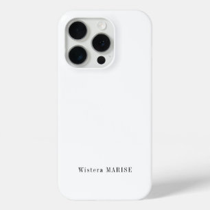 Funda Para iPhone 15 Pro Monograma de nombre en negro y blanco moderno