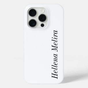 Funda Para iPhone 15 Pro Monograma de nombre en negro y blanco moderno