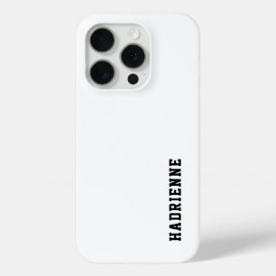 Funda Para iPhone 15 Pro Monograma de nombre en negro y blanco moderno