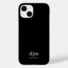 Funda Para iPhone 14 De Case-Mate Monograma de nombre minimalista moderno en blanco 