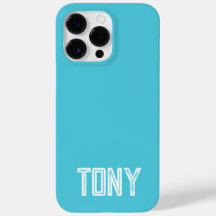 Monograma de nombre personalizado azul cielo brill