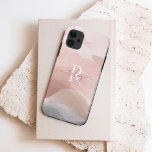 Funda Para iPhone 11 Monograma de nombre personalizado de color de agua<br><div class="desc">Añada un estilo elegante a su teléfono con nuestro moderno y elegante diseño de acuarela abstracta con un sencillo nombre y monograma personalizados. Obra original de Moodthology Papery.</div>