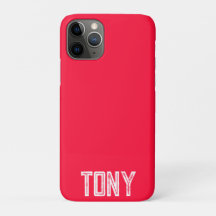 Monograma de nombre personalizado de color rojo ne