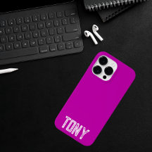 Monograma de nombre personalizado magenta sólido