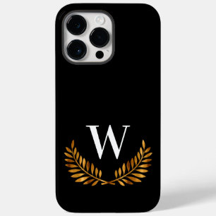 Funda Para iPhone 14 Pro Max De Case-Mate Monograma de oro negro nombre inicial wreat