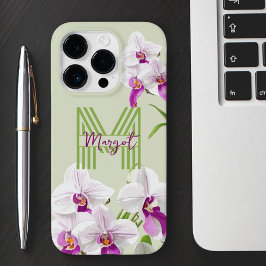 Funda Para iPhone 14 Pro De Case-Mate Monograma de orquídeas blancas