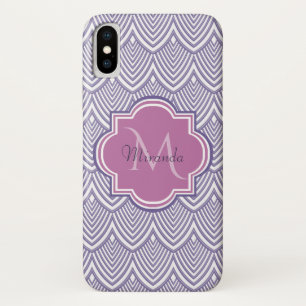 Funda Para iPhone X Monograma de orquídeas con arco ultravioleta