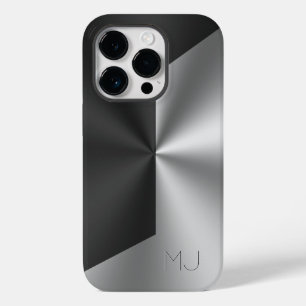 Funda Para iPhone 14 Pro De Case-Mate Monograma de pantalla dividida en negro y gris met