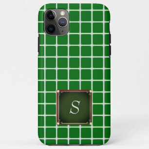 Funda Para iPhone 11 Pro Max Monograma de patrón cuadrado para el estuche del i