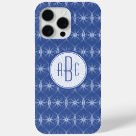 Funda Para iPhone 15 Pro Max Monograma de patrón de rueda azul