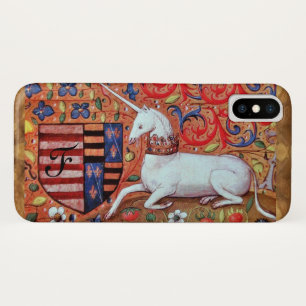 Funda Para iPhone X Monograma de pergamino marrón UNICORN