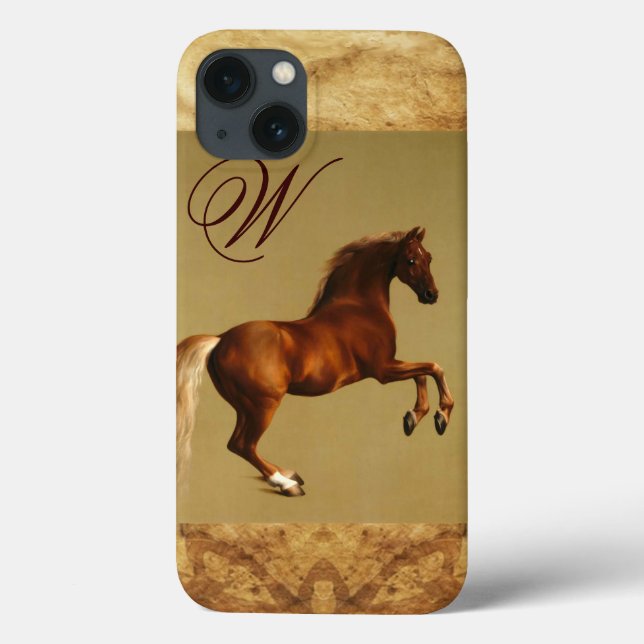 Funda De Case-Mate Para iPhone Monograma de pergamino RED HORSE (Reverso)