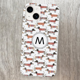 Funda Para iPhone 14 Plus De Case-Mate Monograma de perros Dachshund Sausage