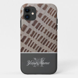 Funda Para iPhone 11 Monograma de personalizable con grungo de madera!