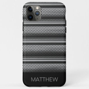 Funda Para iPhone 11 Pro Max Monograma de plata moderno