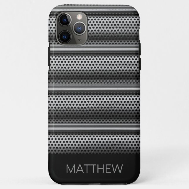 Funda De Case-Mate Para iPhone Monograma de plata moderno (Reverso)