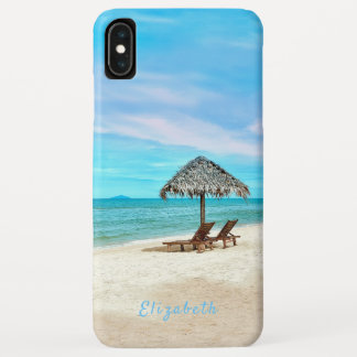 Funda Para iPhone XS Max Monograma de playa tropical