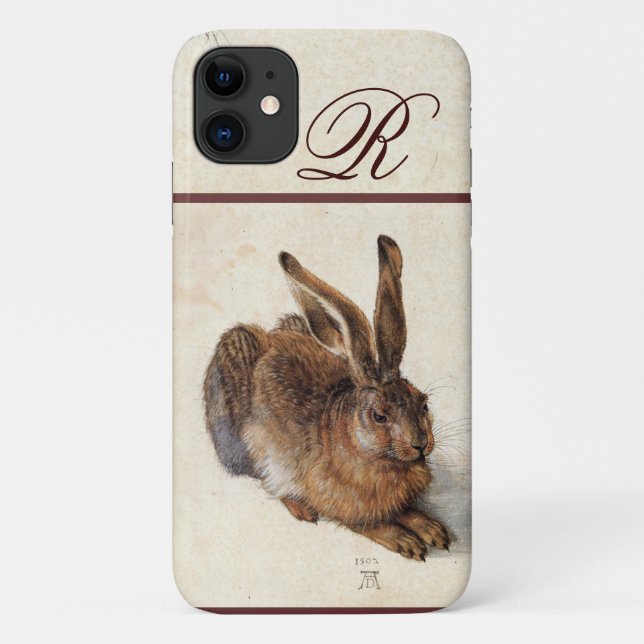 Funda De Case-Mate Para iPhone Monograma de RABBIT (liebre joven) (Reverso)
