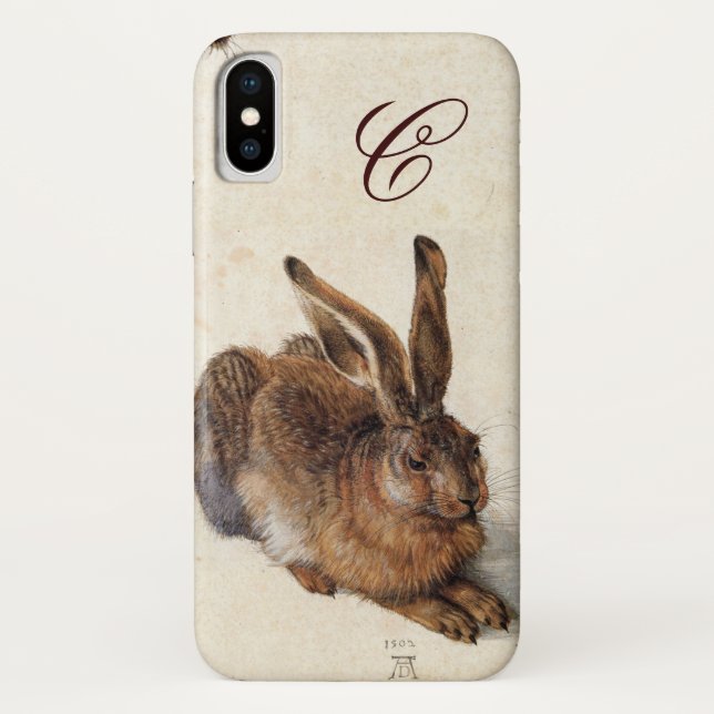 Funda De Case-Mate Para iPhone Monograma de RABBIT (liebre joven) (Reverso)