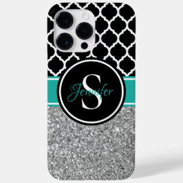 Funda Para iPhone 14 Pro Max De Case-Mate Monograma de Rejilla Negra y Blanca con Brillo Pla