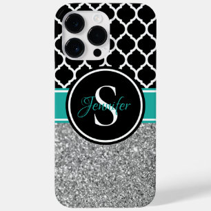 Funda Para iPhone 14 Pro Max De Case-Mate Monograma de Rejilla Negra y Blanca con Brillo Pla