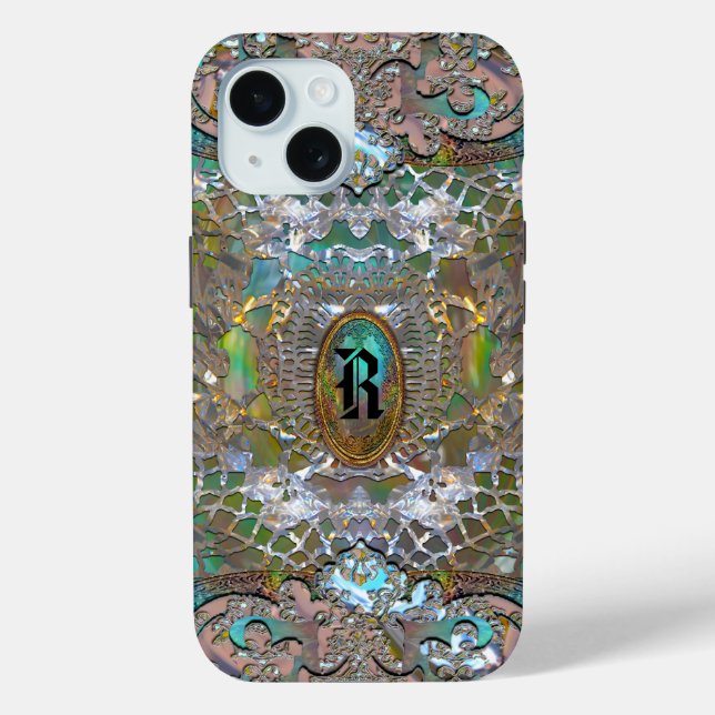 Funda De Case-Mate Para iPhone Monograma de Rhadmache (Reverso )