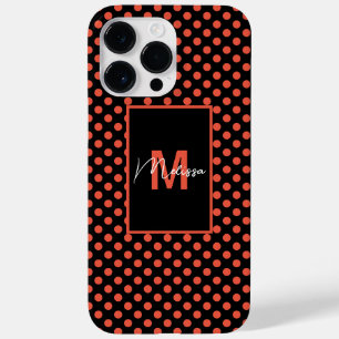 Funda Para iPhone 14 Pro Max De Case-Mate Monograma de salmón rosa negro moderno y moderno c