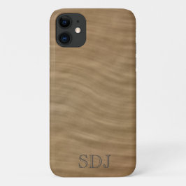 Funda Para iPhone 11 Monograma de Sandstone de Tan Natural
