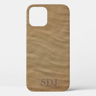 Funda Para iPhone 12 Monograma de Sandstone de Tan Natural