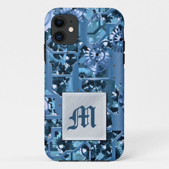 Funda De Case-Mate Para iPhone Monograma de Steampunk (Reverso)
