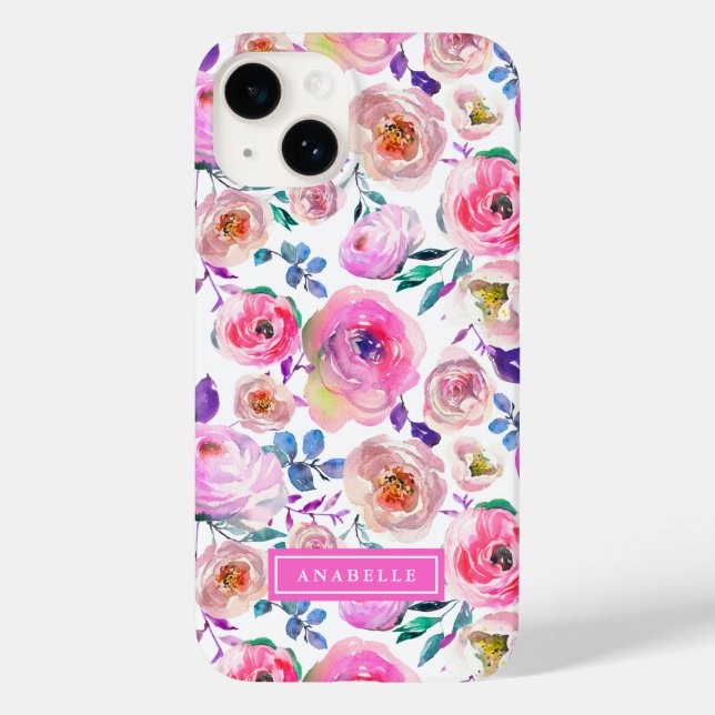 Funda De Case-Mate Para iPhone Monograma de Sunrise Boho Floral (Reverso )