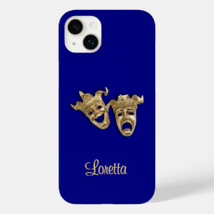 Funda Para iPhone 14 Plus De Case-Mate Monograma de teatro de comedia y tragedia Cobalto