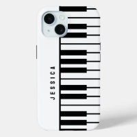 Monograma de teclado de piano negro y blanco