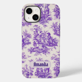 Funda Para iPhone 14 De Case-Mate Monograma de tela de jouy floral vintage