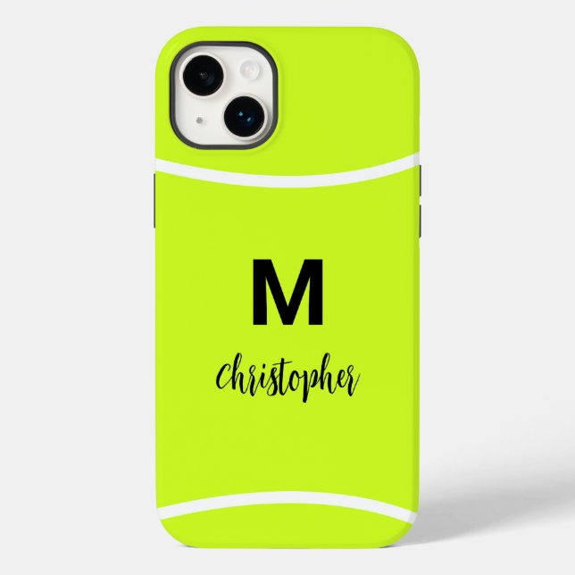 Funda De Case-Mate Para iPhone Monograma de tenis personalizado Nombre inicial (Reverso )