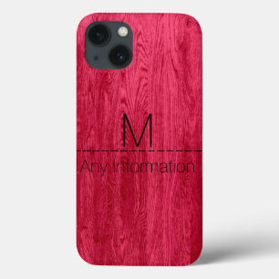 title_seo2 Monograma de textura de grano de madera roja