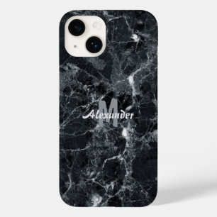 Funda Para iPhone 14 De Case-Mate Monograma de textura de mármol negro