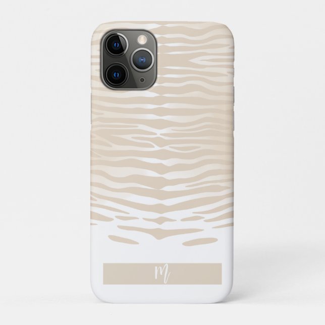 Funda De Case-Mate Para iPhone Monograma de Tigre Blanco (Reverso)