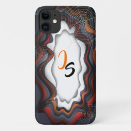 Funda Para iPhone 11 Monograma de truco o truco de decoración de Hallow