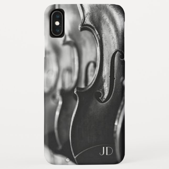 Funda De Case-Mate Para iPhone Monograma de violín (Reverso)