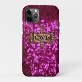 Funda Para iPhone 11 Pro Monograma del Chica Bling de Gleem Shea II