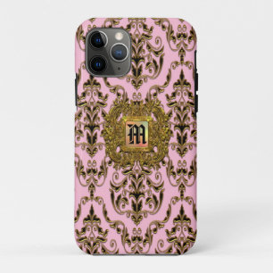 Funda Para iPhone 11 Pro Monograma del Chica victoriano Kylsworth Damask
