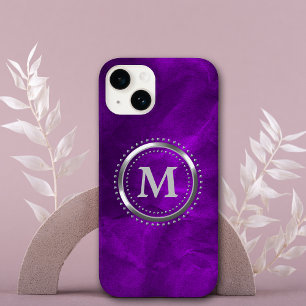 Funda Para iPhone 14 De Case-Mate Monograma del cromo de la púrpura real