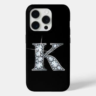 Funda Para iPhone 15 Pro Monograma del diamante K Faux