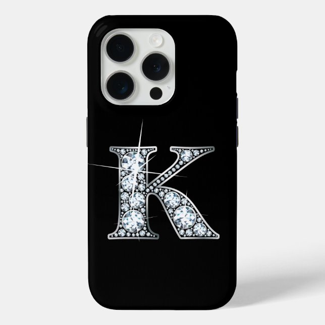 Funda De Case-Mate Para iPhone Monograma del diamante K Faux (Reverso )