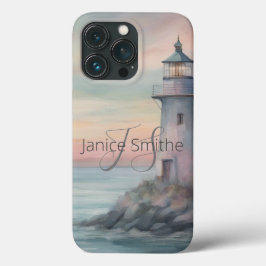 Funda Para iPhone 13 Pro Monograma del faro acuático