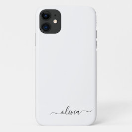 Funda Para iPhone 11 Monograma del guión de la cuna blanca negra modern